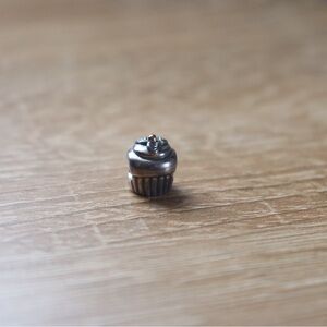 Authentic Pandora Cupcake Charm with Gold Cherry